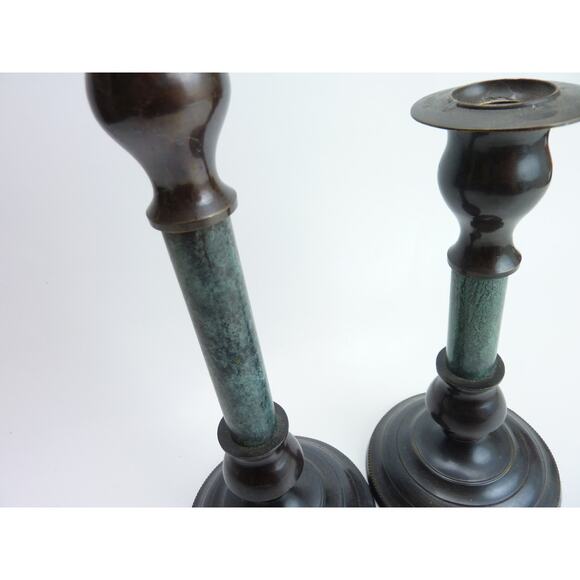 Vintage Pair Of Brass Candlestick Holders - Picture 4 of 5